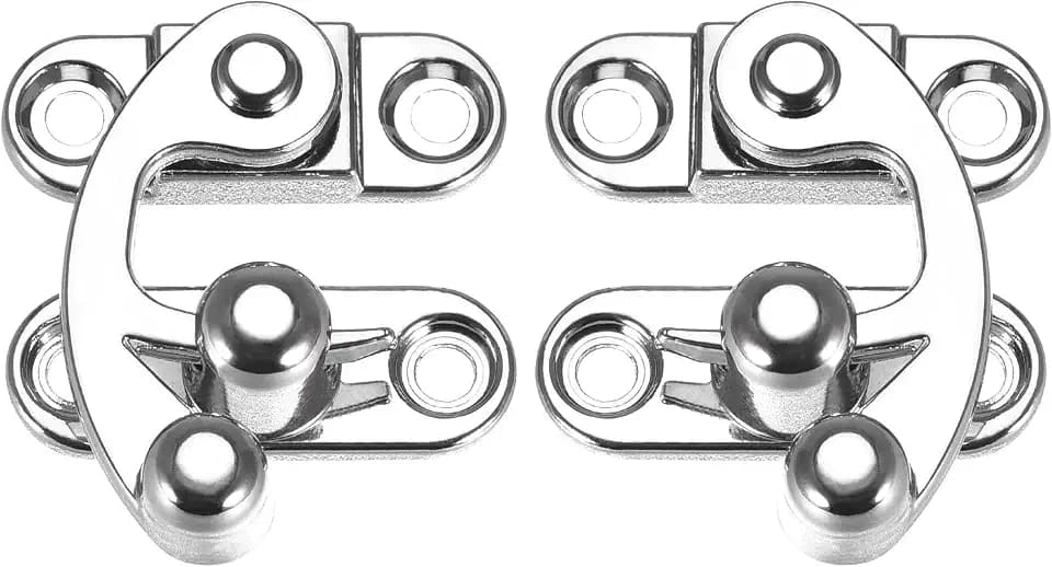 uxcell Decorative Antique Right and Left Latch Hook Hasp Swing Arm Latch Silver Tone 2 Set