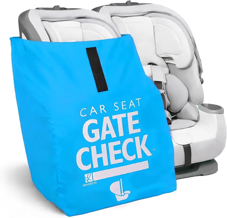 J.L. Childress Gate Check Bag for Car Seats & Infant Carriers, Neon Blue