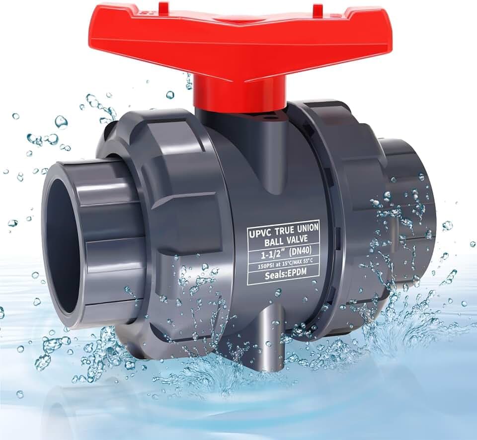 1-1/2 Inch PVC True Union Ball Valve, Full Port Slip Socket Valve