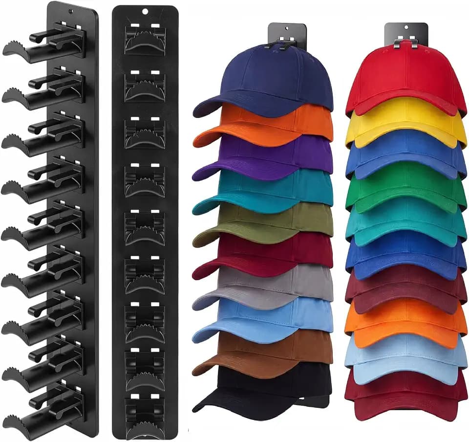 Dntorx 2 Pack Hat Organizer For Baseball Caps, Hat Rack for Wall Hat Hooks