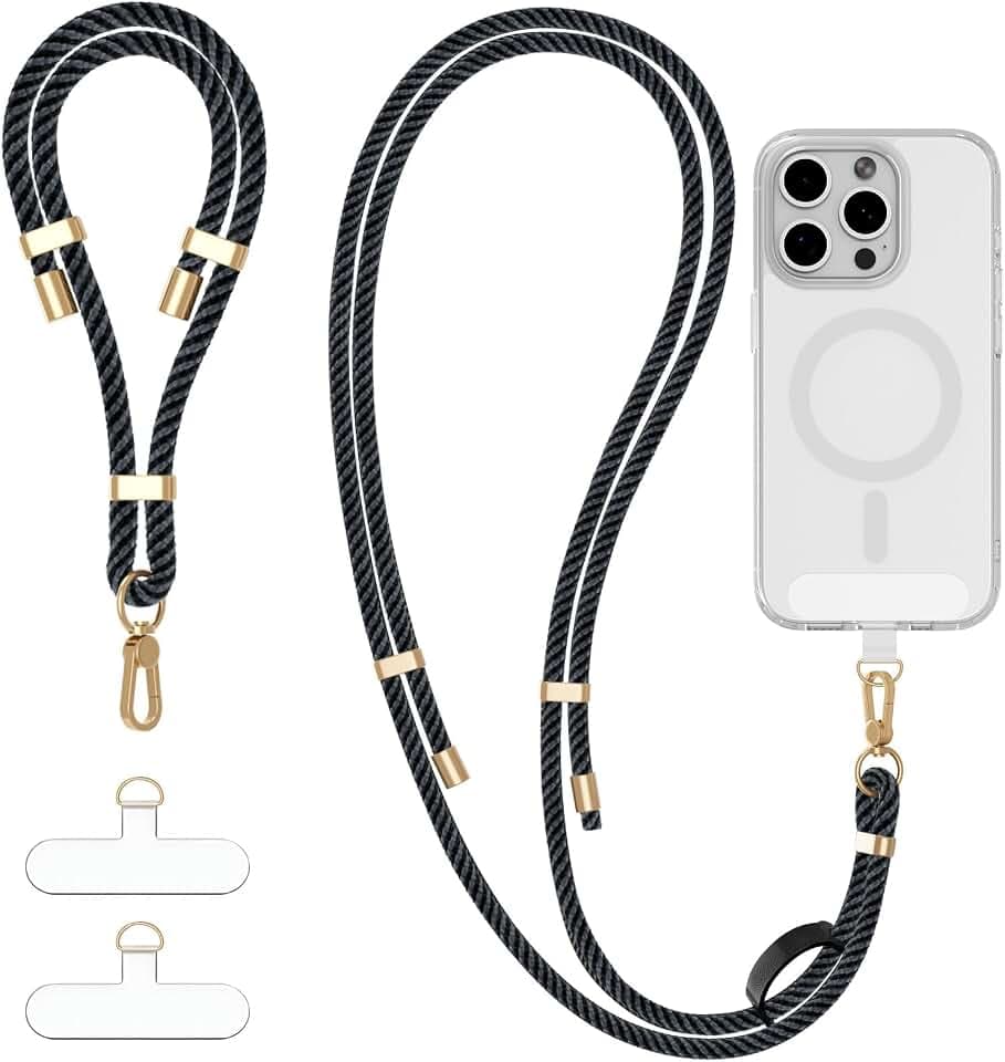 4-IN-1 Phone Lanyard Crossbody & Wrist Strap Kit with 2 Pack Tabs