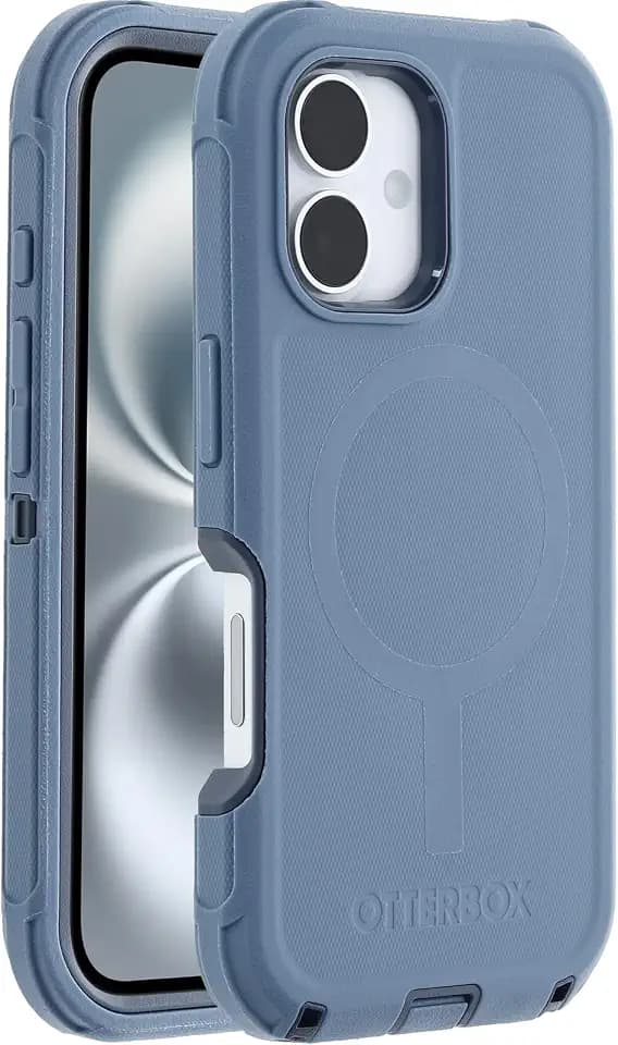 OtterBox Defender MagSafe Hülle für iPhone 16, Blau | Stoßfeste, sturzsichere, extrem robuste Schutzhülle, 7x getestet nach Militärstandard