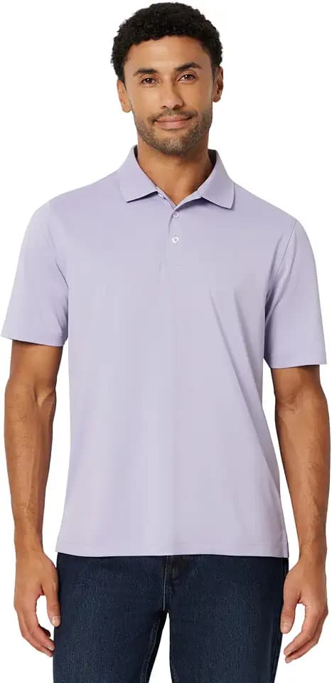 Amazon Essentials Men's Regular Fit Golf Polo Shirt, Moisture-Wicking Quick Dry, Recycled Polyester, Short Sleeve