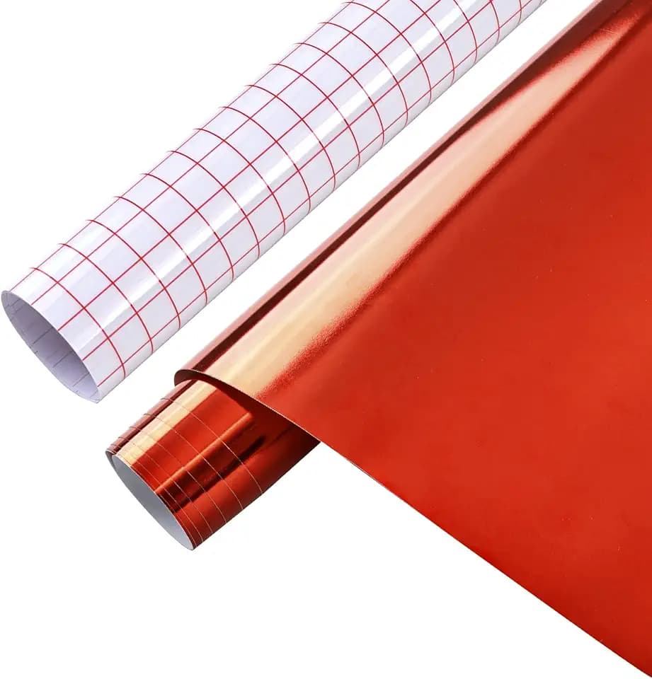 Tintnut Metallic Permanent Vinyl Roll 12in x 5ft Red Adhesive Vinyl