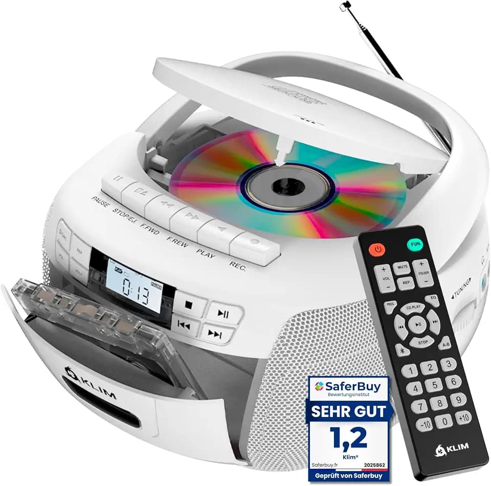 CD Player mit Kassette Radio Bluetooth und USB Anschluss