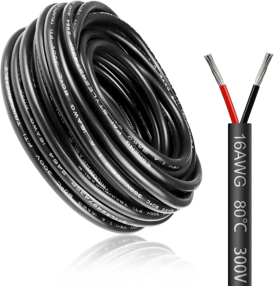 10 Meter 16AWG 2x1,5mm² Elektrischer Draht, 2 Adrig Kabel 5V/12V/24V Stromkabel Verzinntes Kupferkabel,Flexibel und Weich Niedrige Impedanz Hohe Temperaturbeständigkeit Verlängerungskabel