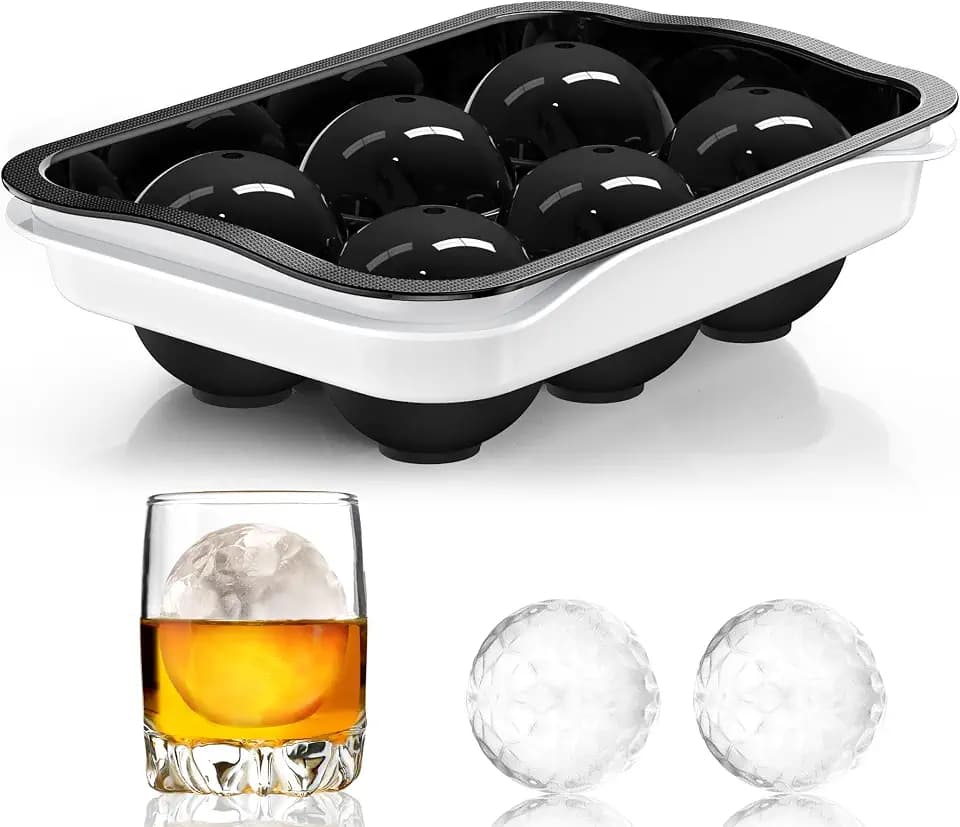 Round Ice Cube Mold with Lid, 2.2 Inch Large Whiskey Ice Ball Maker