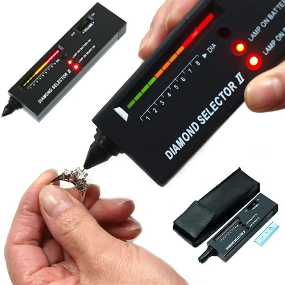 Diamond Tester,High Accuracy Jewelry Diamond Tester Professional Diamond Tester Pen Jeweler Tool for Novice and Expert - Diamond Selector II 9V Battery Included(Black Diamond Testers)