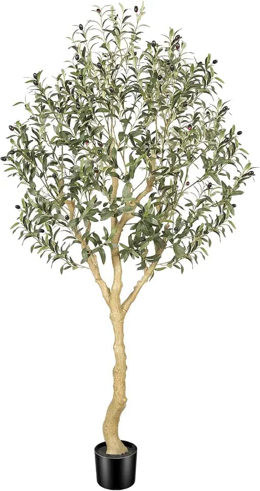 Realead 6ft Faux Olive Tree with UV Resistant for Indoor Outdoor Decor
