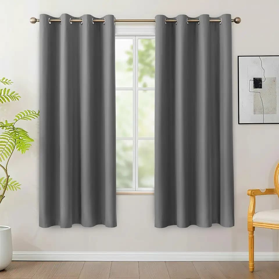 BONZER 100% Blackout Curtains 4 Panels, Light Blocking Window Drapes