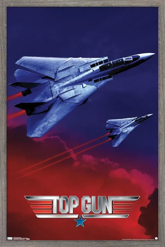Trends International Top Gun - Wingman Wall Poster, 14.725" x 22.375", Barnwood Framed Version