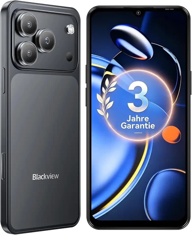 Blackview Wave 7C Handy Ohne Vertrag, Android 16 Smartphone, 16GB+128GB/2TB, 32MP+13MP KI Kamera, 6.56" Handy Günstig, 5000mAh Simlockfreie Handys, 4G Dual SIM/WiFi 5G/FM/IP54/GPS/3Jahre Garantie