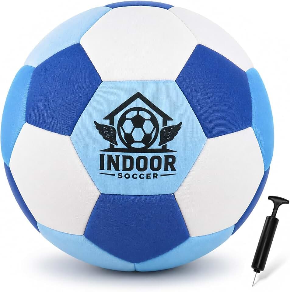 UBeesize Indoor Soccer Ball Size 4, Silent Soft Foam Soccer Ball for Indoor Training, Lightweight House Soccer Ball for Practice, Ball Control, Juggling and Skills Training (Deflated)