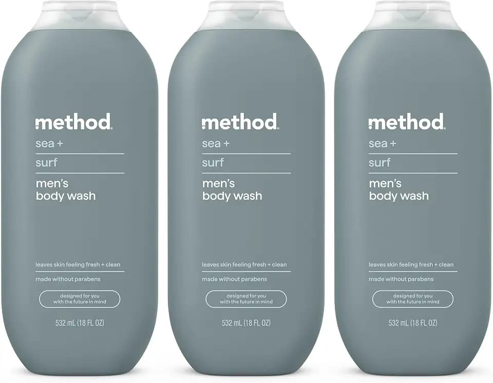 method Men’s Body Wash, Sea + Surf, 18 fl oz, 3 Pack