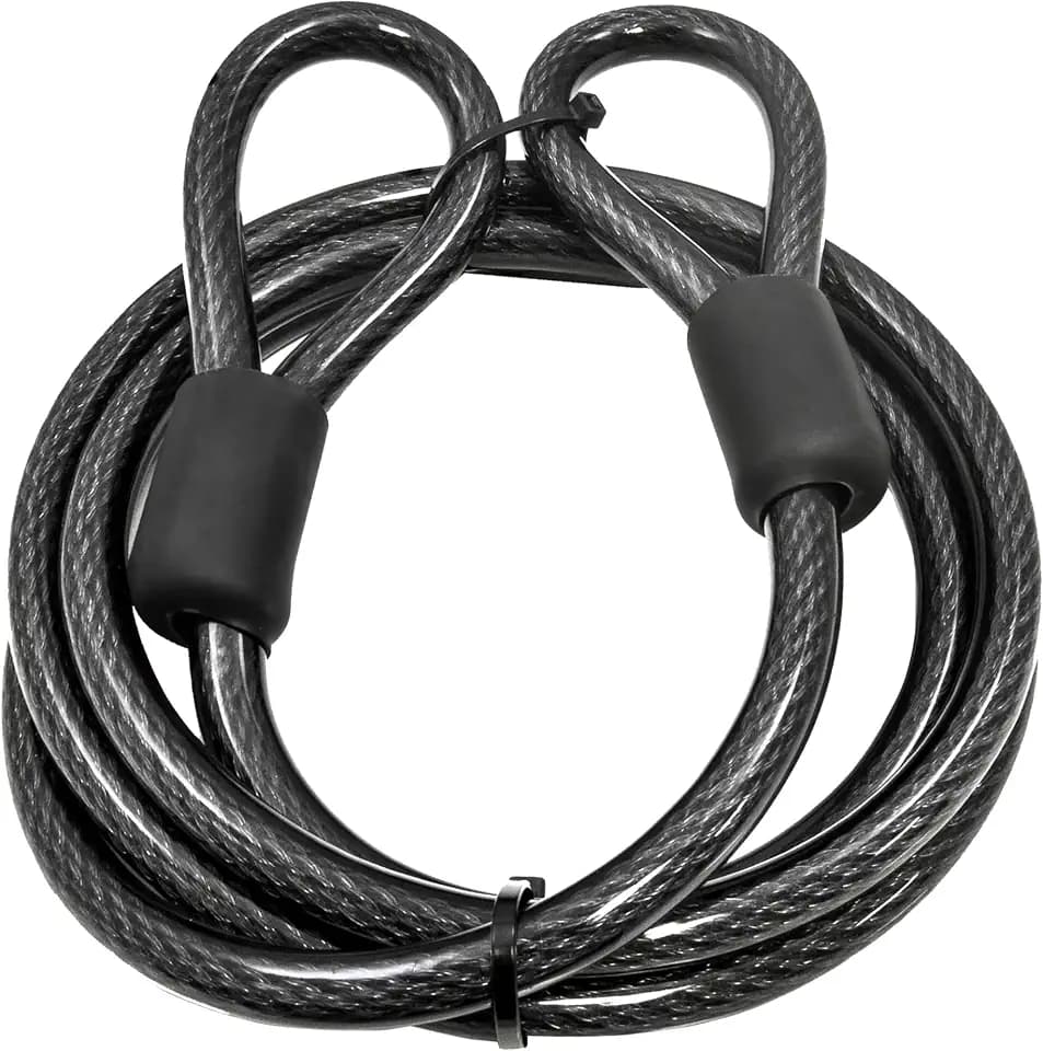Lumintrail 12mm (1/2 inch) Heavy-Duty Security Cable, Vinyl Coated Braided Steel with Sealed Looped Ends (4', 7', 10', 15' or 30') (7-FT)