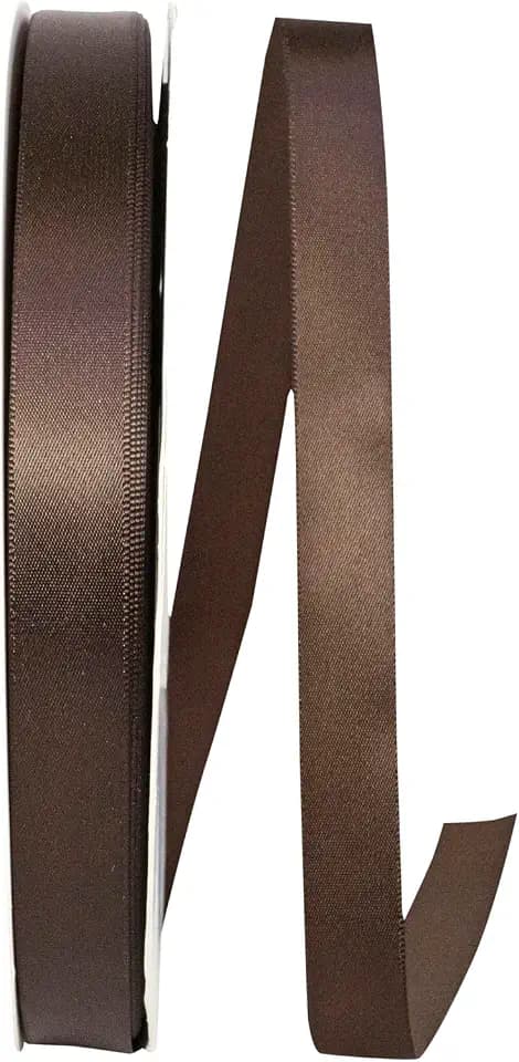 Reliant Ribbon Single Face Sfs Satin Ribbon, 5/8 Inch X 100 Yards, Chocolate Brown