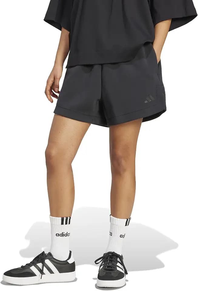 adidas Womens Soft Lux Loose Shorts Casual Bottoms Casual - Black