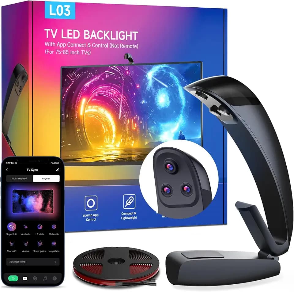 FFJ Upgraded TV Backlight, for 75-85" TVs, Music Sync, Home Decor