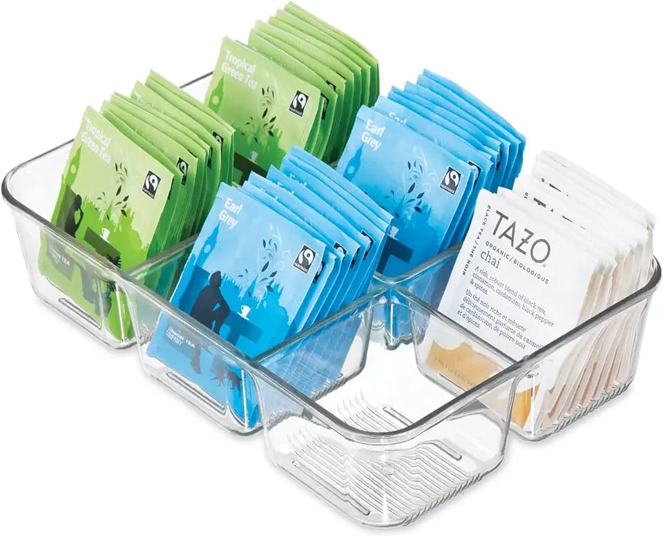 iDesign Clear Tea Bag & Sugar Packet Organizer
