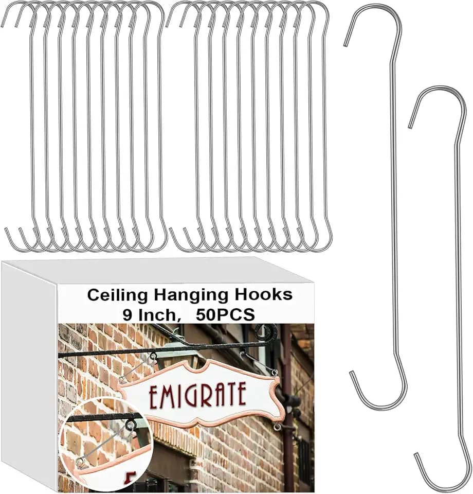 Zonon 50 Pcs 9 Inch C Ceiling Hook Double Ceiling Clip for Hanging Banners