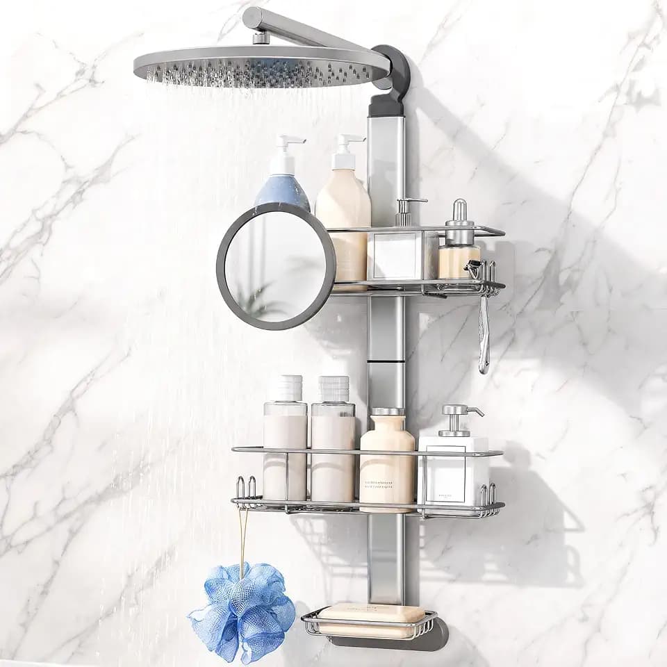 KINGRACK Shower Caddy Hanging,Aluminum Shower Racks for Inside Shower