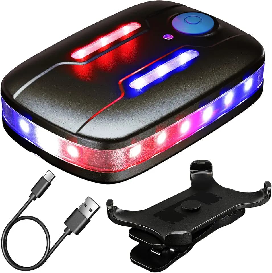 Safety Warning Light, 360 LED Hands-Free Wearable Emergency Work Light, Magnetic Mount, IP66 Waterproof Rechargeable USB-C, Helmet Bike Dog Collar Backpack Warning Light