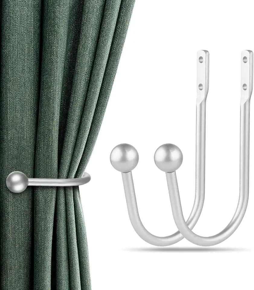 Curtain Holdbacks, 2pcs Curtains Holder Wall Mounted Drapery Tiebacks Retro Window Hook for Home Decor