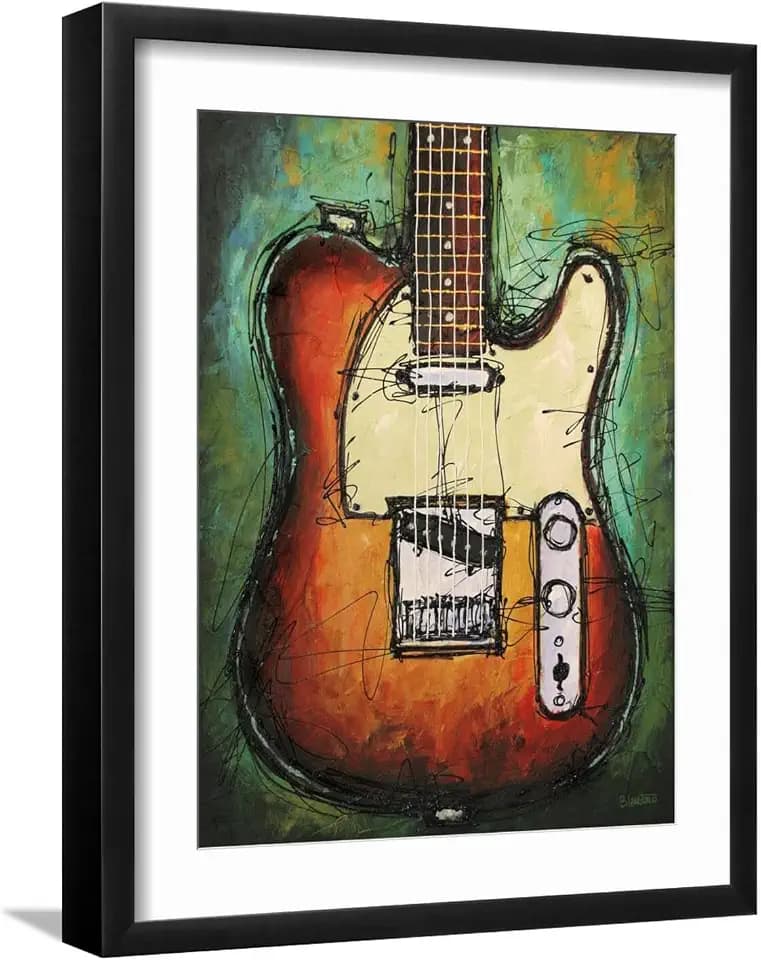 ART.COM Wall Art Print Country Twang on Black Frame by Bruce Langton, 17" x 21"