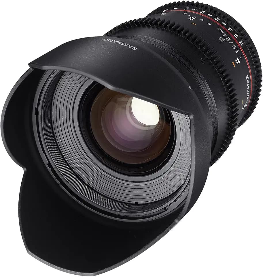 Samyang 24/1,5 Objektiv Video DSLR II Sony E manueller Fokus Videoobjektiv 0,8 Zahnkranz Gear, Weitwinkelobjektiv schwarz