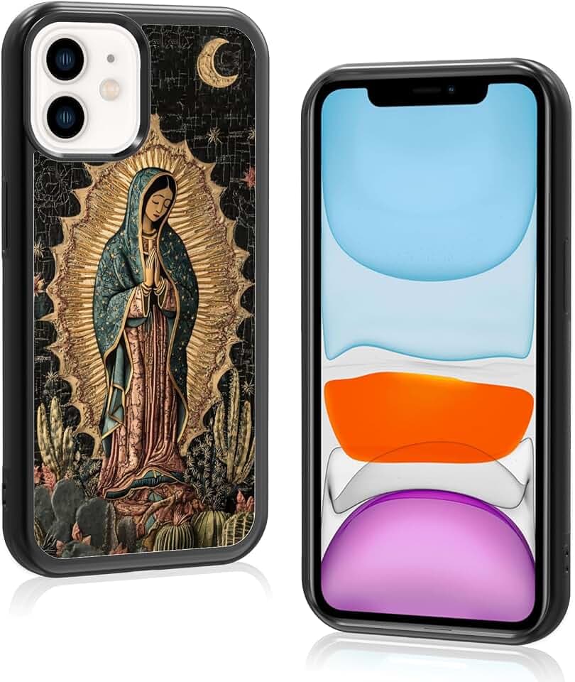 Our Lady of Guadalupe Virgin Mary Cactus Pattern Aesthetic Phone Case Compatible with iPhone 15 Plus,Unique Soft TPU Bumper Cover Case for Teen Girls Women Kids Girls