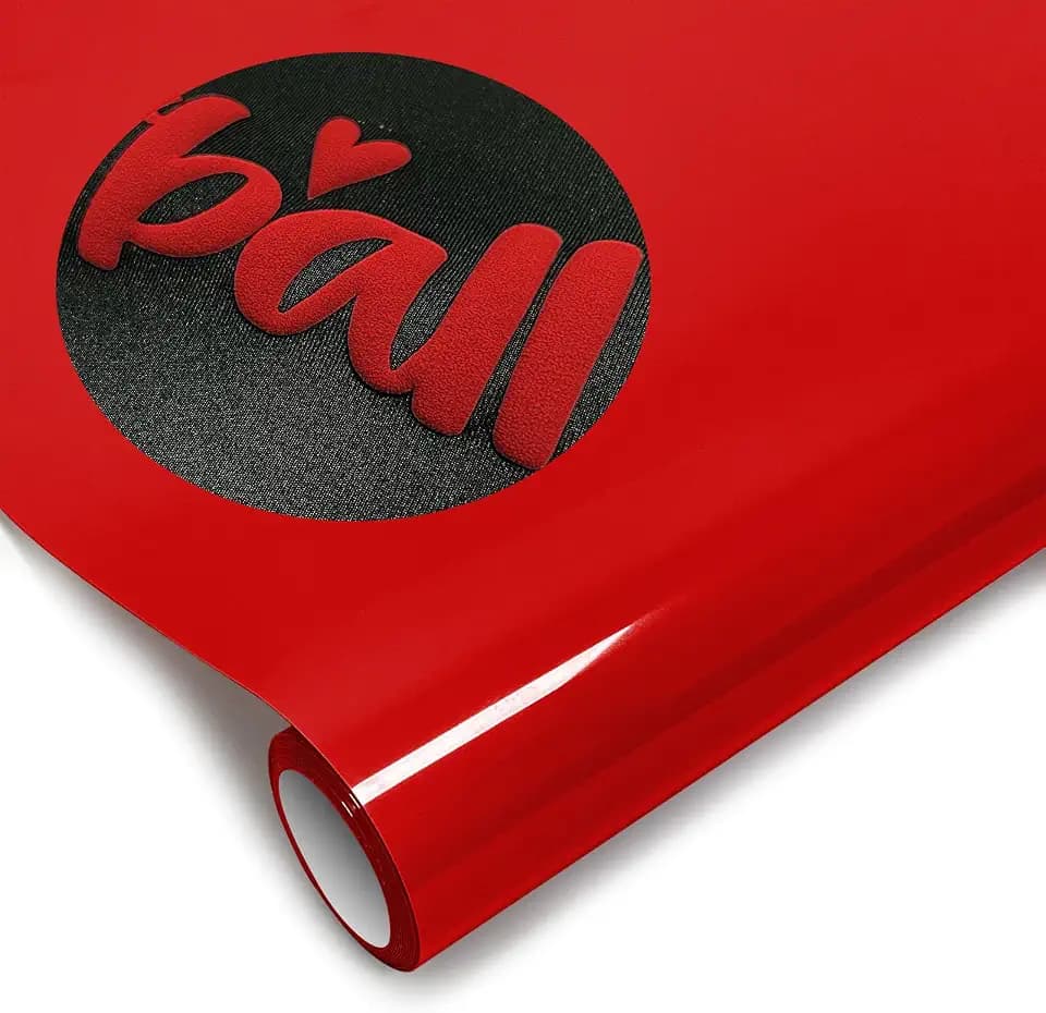Puff Heat Transfer Vinyl (Red), 12in X 5ft Iron on for T-Shirt