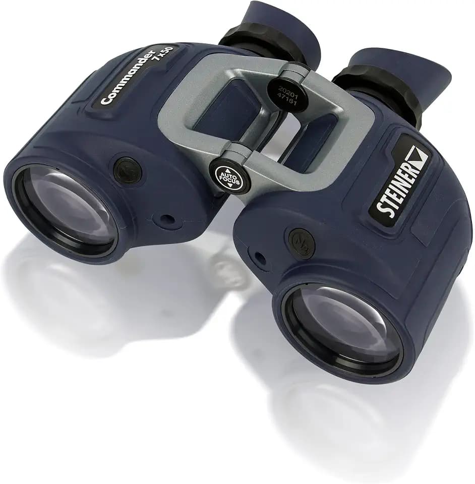 STEINER Marine-Fernglas Commander 7x50 - Deutsche Marken-Qualität, 30 Jahre Garantie, 140m Sehfeld, 10m wasserdicht, extrem robust, das Flaggschiff unter den Marine Ferngläsern