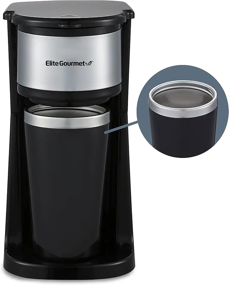 Elite Gourmet EHC-112B Personal Single-Serve Compact Coffee Maker, Black