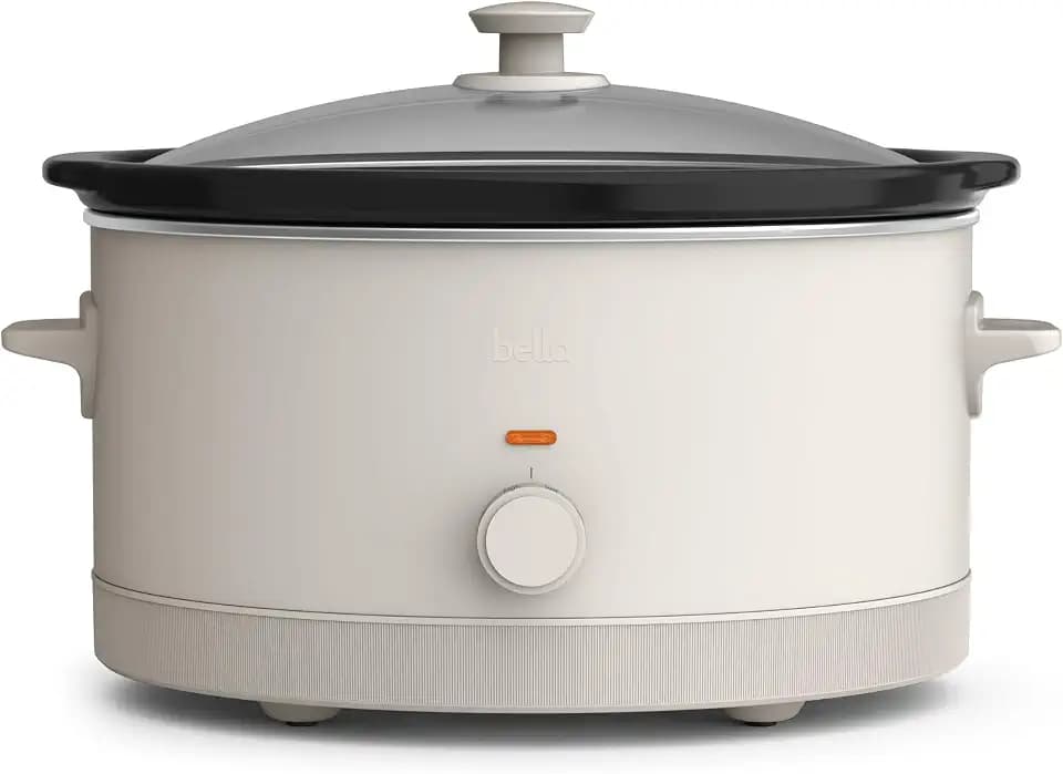 bella 6qt Manual Non-Toxic Slow Cooker with Cord Storage, Oatmilk