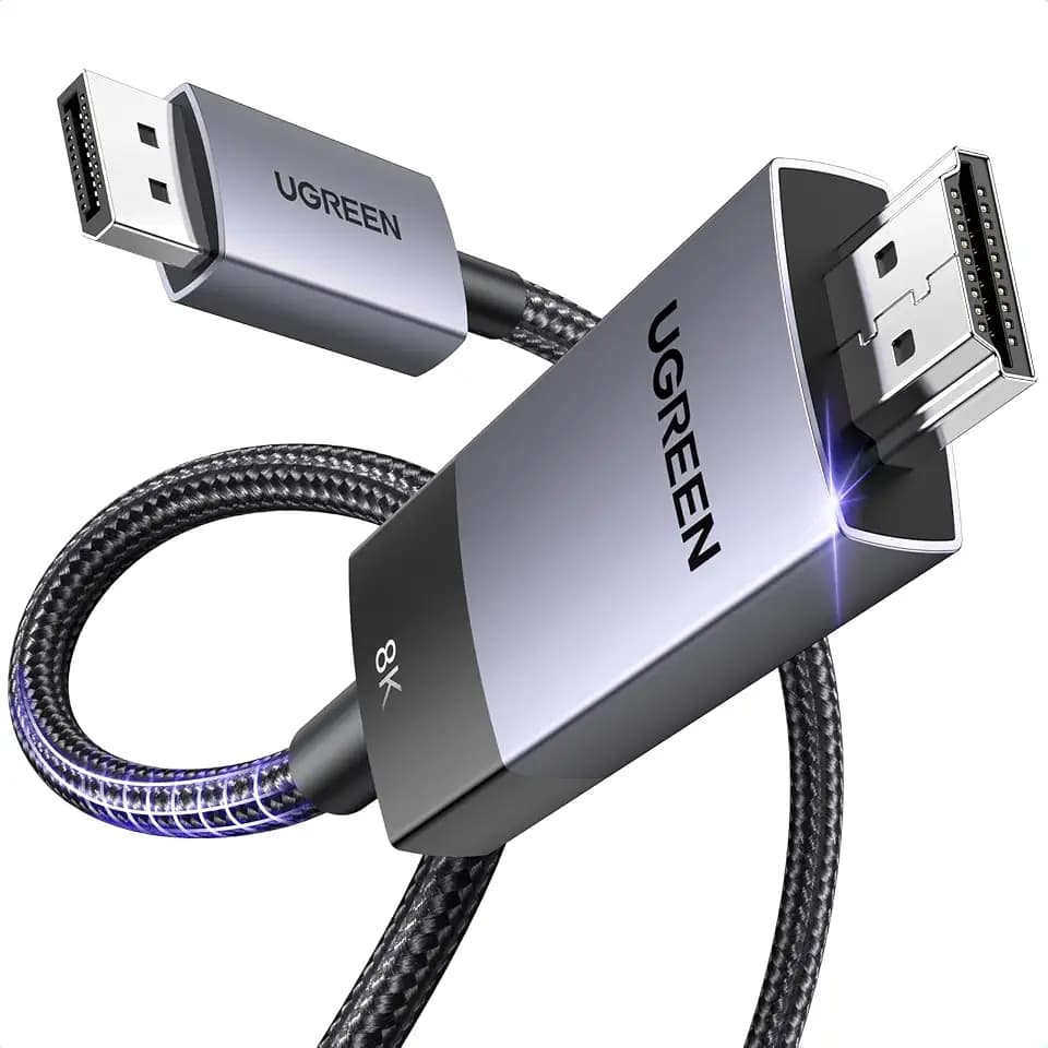 UGREEN Displayport auf HDMI Kabel 8K 60Hz 4K 240Hz DP 1.4 zu HDMI 2.1 (2M)