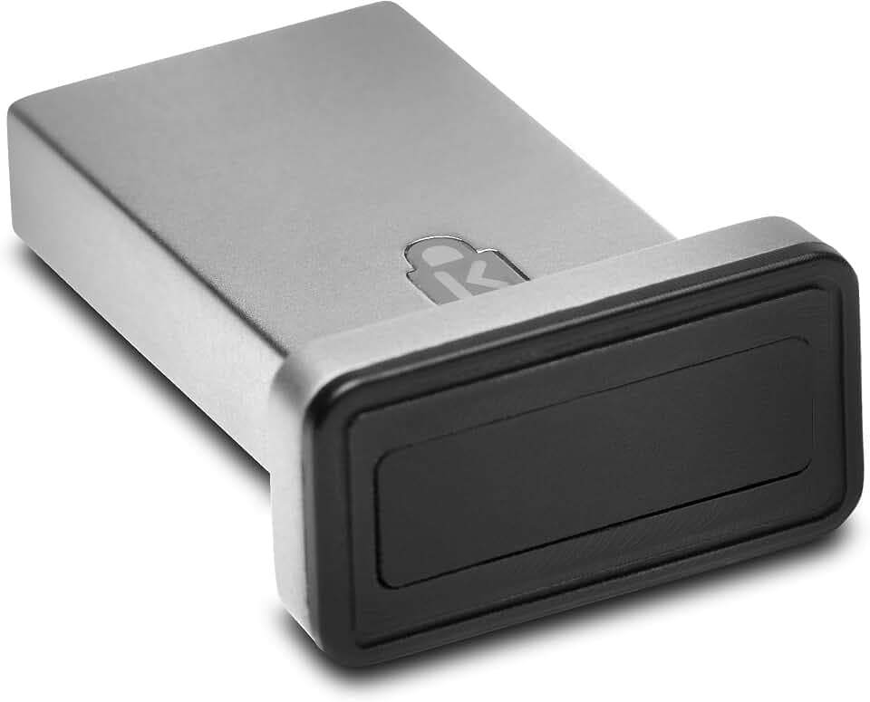 Kensington Fingerabdruckscanner VeriMark IT, USB-Fingerabdruckleser- und scanner für Windows 10 Hallo, Biometrischer Sicherheitsscanner für Unternehmen, K64704EU