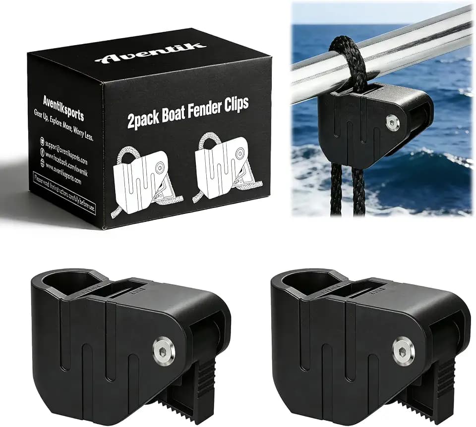 Boat Fender Clips Quick Release Adjustable Boat Fender Hanger for Rails and Cleats, Boat Bumper Holder Adjuster for Pontoon and Dock Protection