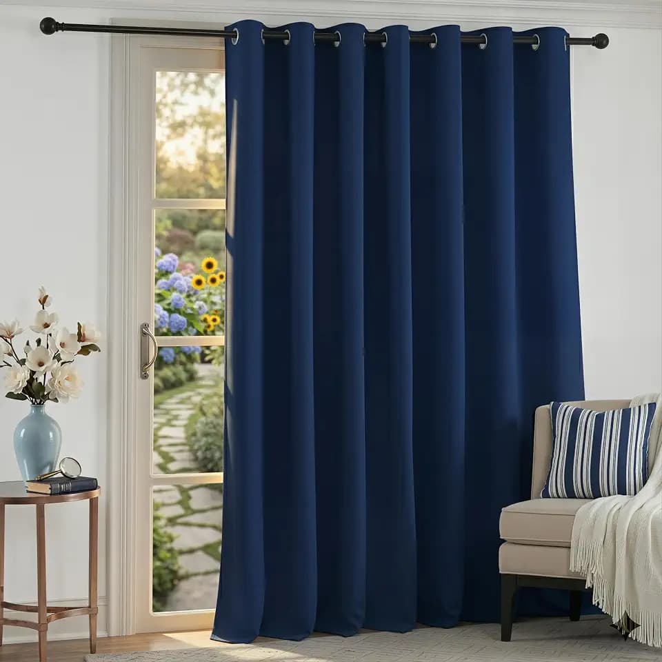 RYB HOME Blackout Sliding Door Curtain with Thermal Insulated for Patio