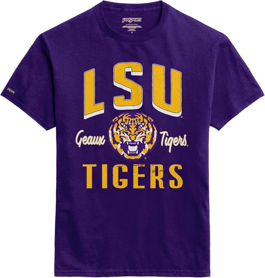 JanSport NCAA Officially Licensed Campus Short Sleeve T Shirt for Men, Soft & Breathable Pre-Shrunk Cotton Crewneck T Shirt