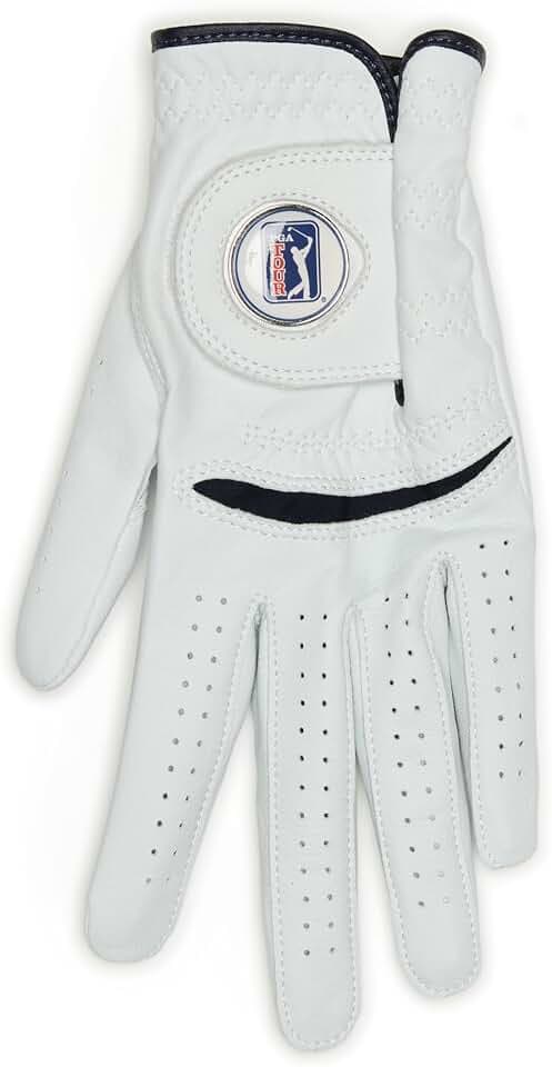 PGA Tour Men's Two-Pack Cadet Premium Leather Stretch Mesh Golf Gloves