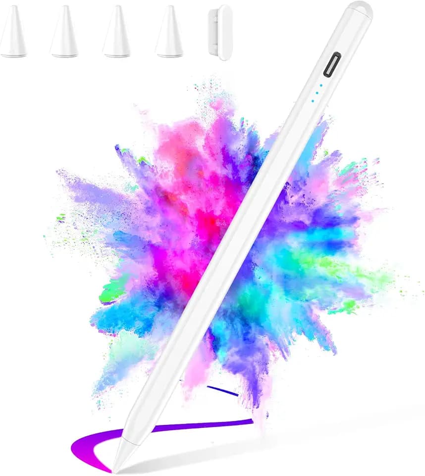 HZD Apple Pencil for iPad 2025-2018 Faster Charge Stylus Pen, White