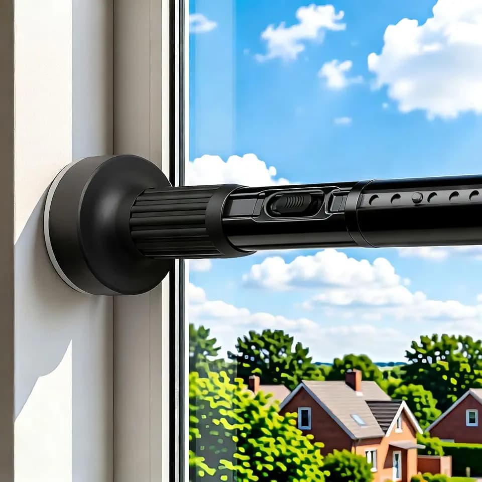 Adjustable One Click Tension Curtain Rods 40-173" Black Shower Rod Non Slip No Drilling for Window Bathroom Closet Decorations Room Divider Carbon Steel Matte Easy to Install