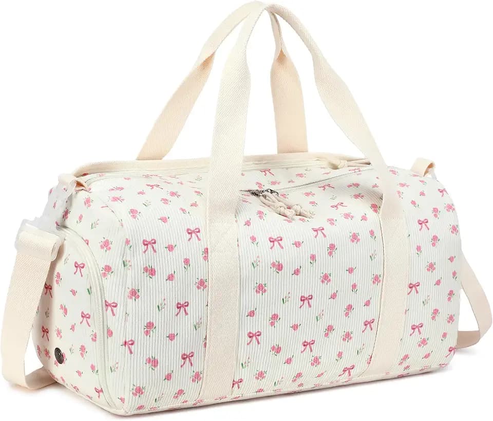 BLUBOON Duffle Bag Girls Kids Cute Gym Bag with Shoes Compartment & Wet Separation Waterproof Sports Overnight Travel Bag