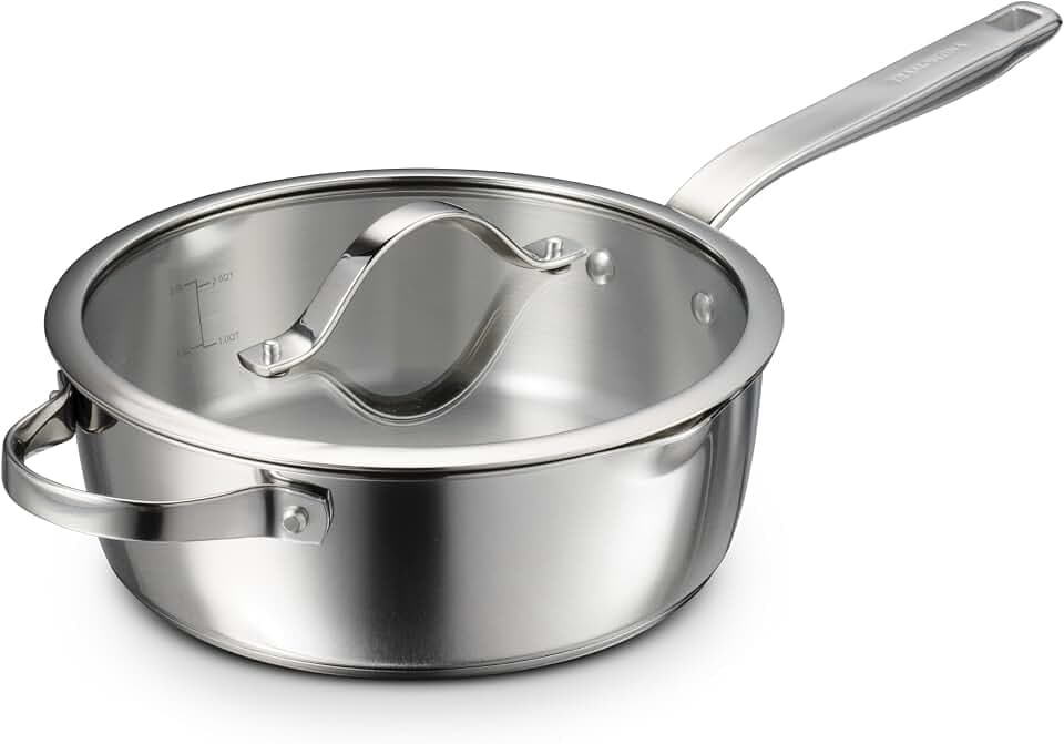 Tramontina Tempo Tri-Ply Base Stainless Steel 3.5-Qt Saute Pan with Lid