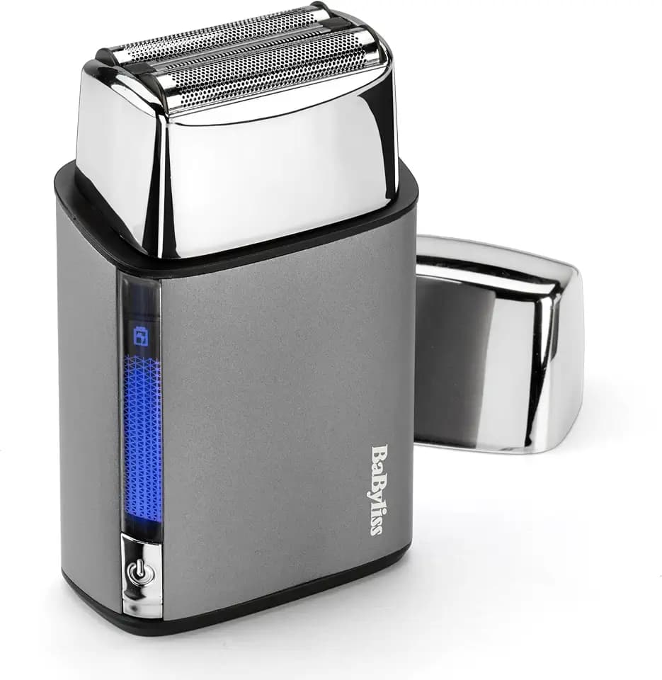 BaByliss Super‑X Doppelfolienrasierer für Herren – Ultraglattes Finish, doppelte Japanstahl‑Folien, kabellos mit Lithium‑Ionen‑Akku, Wet & Dry IPX7, USB‑C, FS996DE