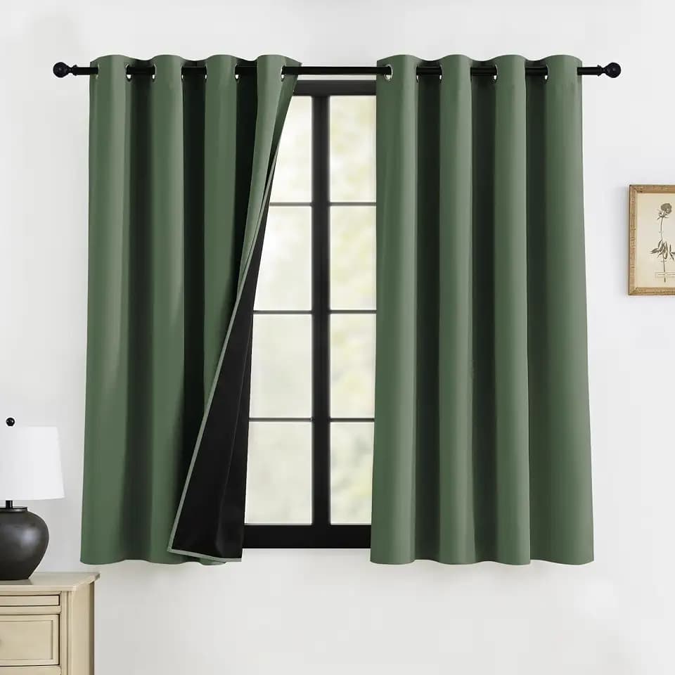 RYB HOME 100% Blackout Curtains for Bedroom Living Room 72 inches Long