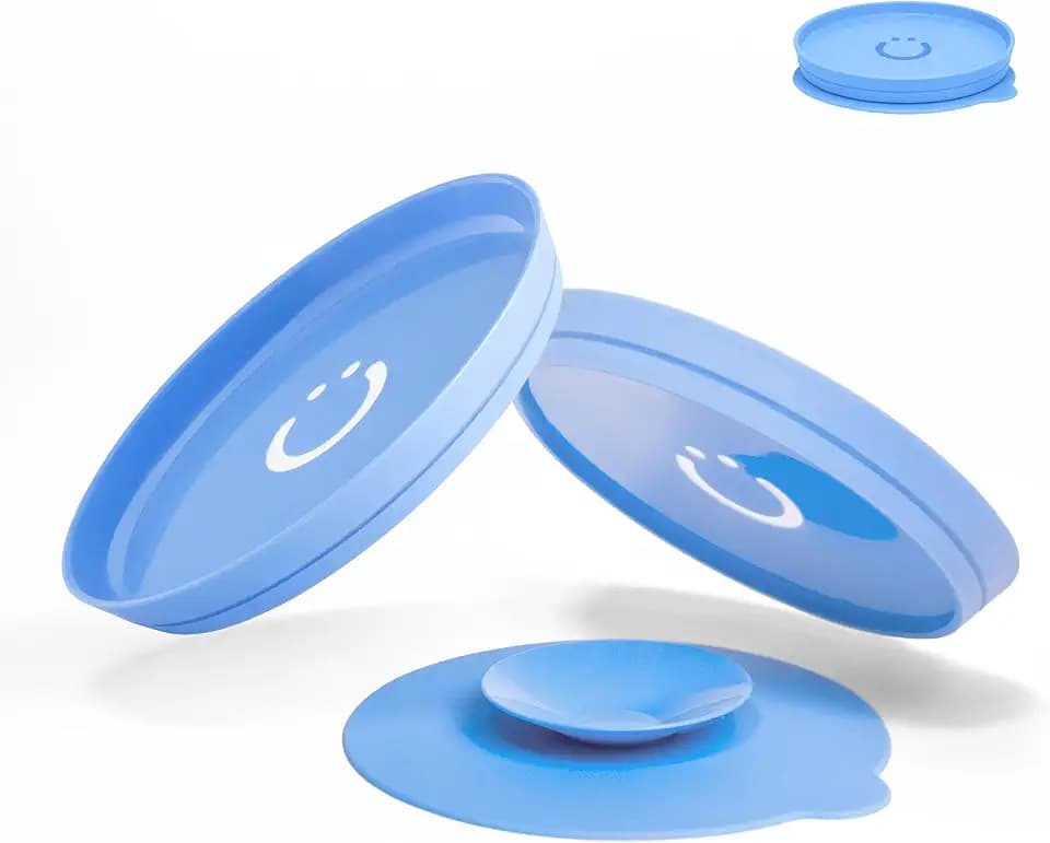 Ubbi Silicone Suction Plates for Babies & Toddlers, 2-Pack, Polaris Blue