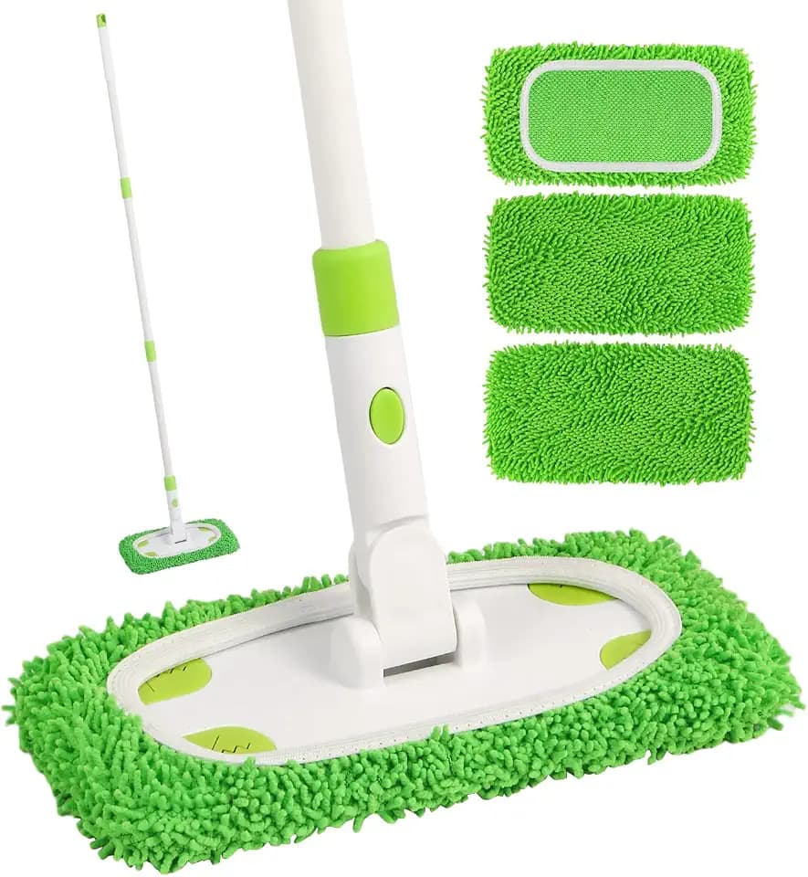 Sweeper Mop System with 3 Reusable Microfiber Mop Pads
