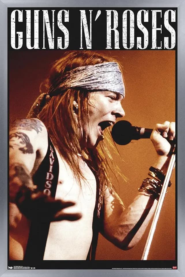 Trends International Guns N' Roses - Axel Wall Poster, 22.375" x 34", Silver Framed Version