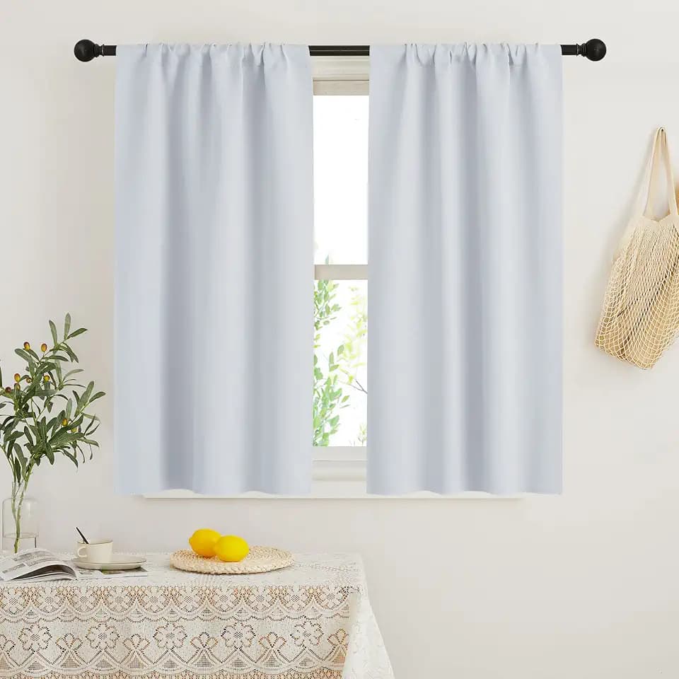 RYB HOME French Door Window Curtain Coverings, Rod Pocket